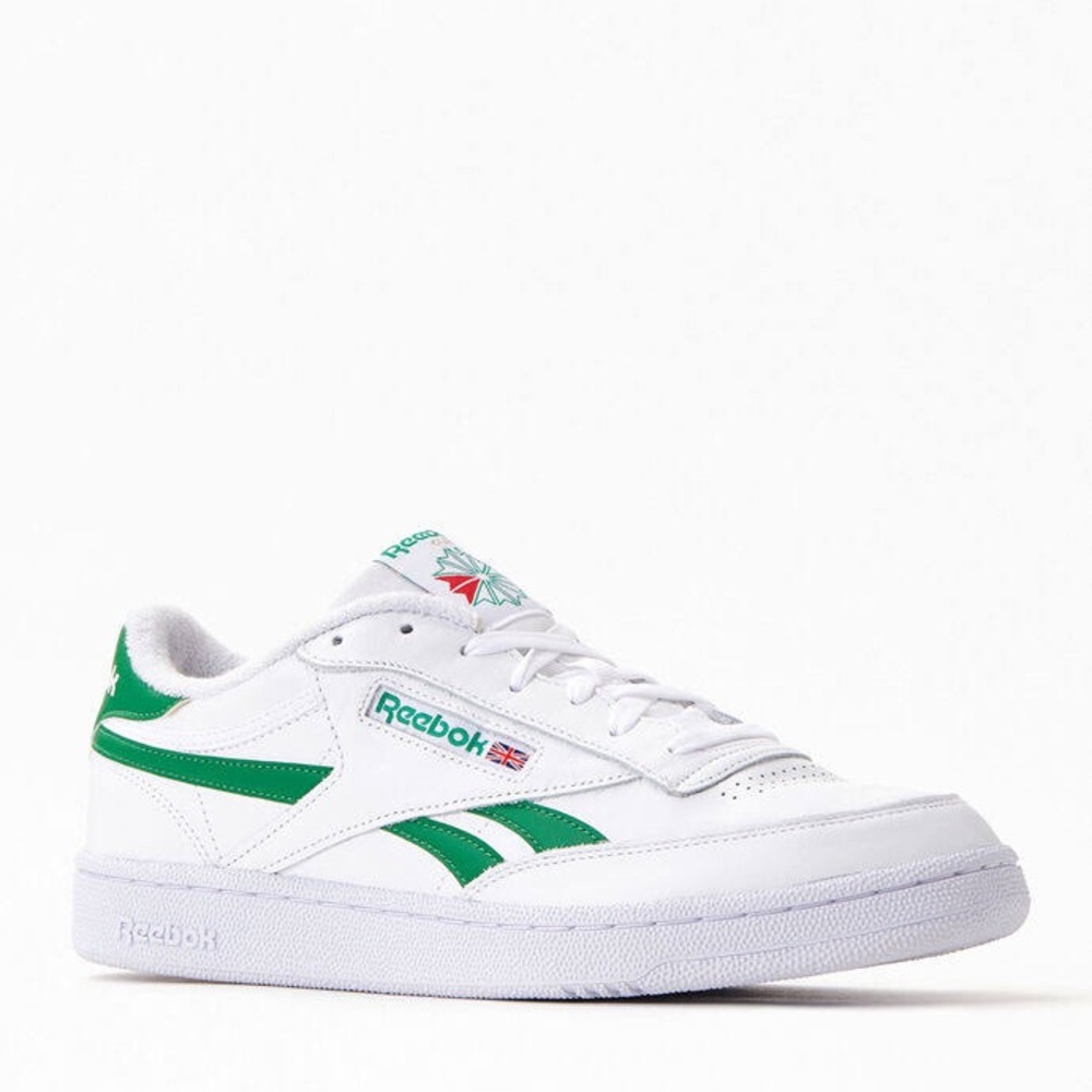 Reebok White and Green Club C Revenge sneaker